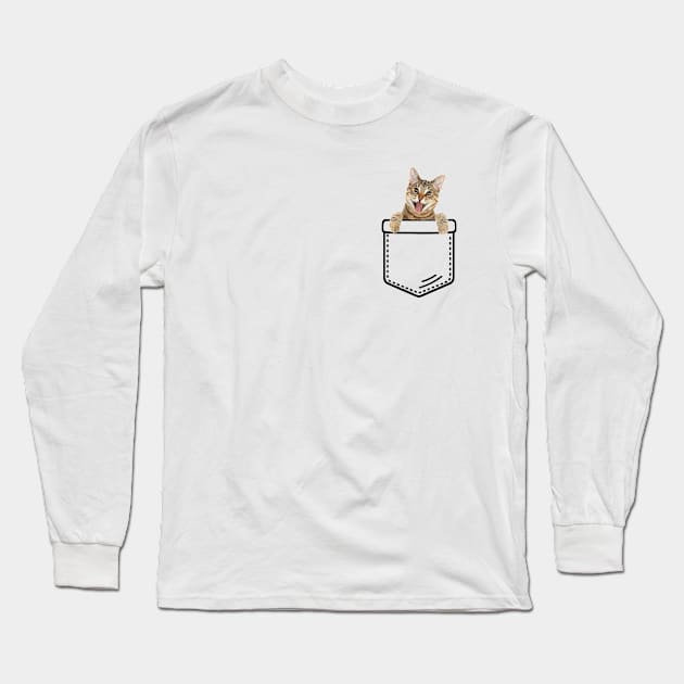 Cat Pocket Long Sleeve T-Shirt by cedricchungerxc